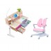 Children Kids Ergonomic Study Desk with Adjustable Double-Winged Swivel Chair Set